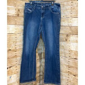 NEW DIRECTIONS MID RISE EVERYDAY JEWEL TEXAS DESIGN BOOTCUT JEANS SIZE 14